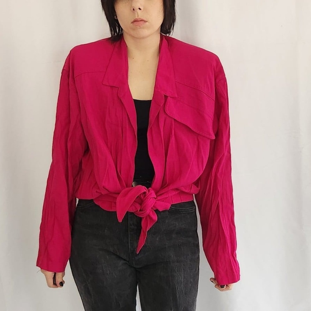 80s Fuschia Tie‎ Frint Jacket